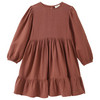 Mädchen Musselin-Kleid mit Volant braun