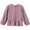 Mädchen Musselin-Bluse mit Volant helllila