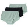 3 Mädchen Seamless-Pantys im Set oliv / schwarz