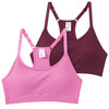2 Mädchen Seamless-Bustiers mit Pads dunkelrot / pink