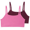 2 Mädchen Seamless-Bustiers mit Rippstruktur dunkelrot / pink