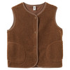 Teddy-gilet voor meisjes met knoopsluiting bruin