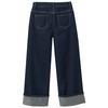 Meisjesjeans met wijde pijpen van raw denim