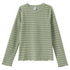Mädchen Langarmshirt mit Struktur oliv