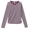Mädchen Langarmshirt im Ringel-Look weinrot / hellblau