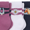 3 Paar Mädchen Tennissocken mit Pferde-Motiv