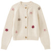 Mädchen Strickjacke mit Blumen-Stickerei