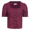 Damen Trachtenbluse mit weitem Ausschnitt dunkelrot