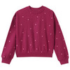 Mädchen Sweatshirt mit Herz-Stickerei dunkelrot