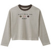 Mädchen Langarmshirt mit Applikation dunkelbraun / beige