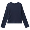Mädchen Langarmshirt mit Struktur dunkelblau