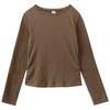 Mädchen Langarmshirt mit Struktur dunkelbraun
