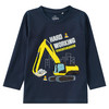 Jongens-T-shirt met lange mouwen donkerblauw