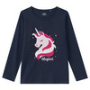 Mädchen Langarmshirt mit Wendepailletten dunkelblau