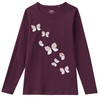 Mädchen Langarmshirt mit Wendepailletten dunkellila