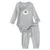 Newborn Wellness-Set mit Body und Hose hellgrau