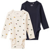 2 Baby Langarmbodys mit Dino-Motiven