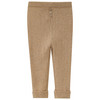 Gebreide babylegging met ribbelstructuur beige