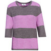 Damen Strickpullover mit weiten Ärmeln rosa / braun