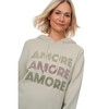 Damen Strickpullover mit Frottee-Applikation