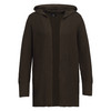 Damen Strickjacke mit Kapuze dunkelbraun