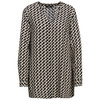 Damen Longbluse mit Turn-up-Ärmeln beige / schwarz