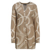 Damen Longbluse mit Turn-up-Ärmeln braun / creme