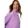Damen Cordbluse mit Rüschenkragen
