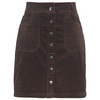 Damen Cord-Rock mit Zierknopfleiste dunkelbraun
