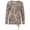 Damen Langarmshirt aus Feinstrick hellbraun / creme