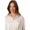 Damen Satinbluse mit Knopfleiste