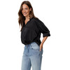 Damen Satinbluse mit Knopfleiste