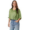 Damen Satinbluse mit Knopfleiste