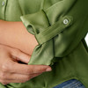 Damen Satinbluse mit Knopfleiste
