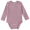 Baby Wolle-Seide-Body mit Schlupfkragen rosa / weinrot
