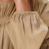 Damen Satinbluse mit Raffung