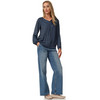 Damen Satinbluse mit Raffung