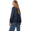 Damen Satinbluse mit Raffung