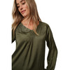 Damen Satinbluse mit Raffung