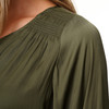 Damen Satinbluse mit Raffung