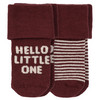 2 Paar Newborn Socken mit Umschlagbündchen weinrot