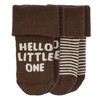 2 Paar Newborn Socken mit Umschlagbündchen dunkelbraun