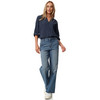 Damen Bluse mit Strukturstreifen