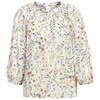 Damen Modal-Bluse mit Knopfleiste weiss / bunt