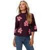 Damen Strickpullover mit Blumenmuster