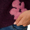 Damen Strickpullover mit Blumenmuster