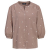 Damen Musselin-Bluse mit Stickerei braun