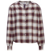 Damen Karobluse mit Knopfleiste weinrot