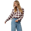 Damen Karobluse mit Knopfleiste
