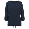 Damen Langarmshirt mit Waffelstruktur dunkelblau
